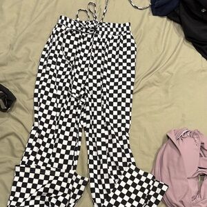 Women’s medium Checkered Black and White Women's Pants